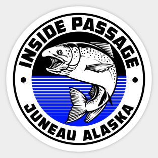 Inside Passage Juneau Alaska Pass AK Salmon Sticker